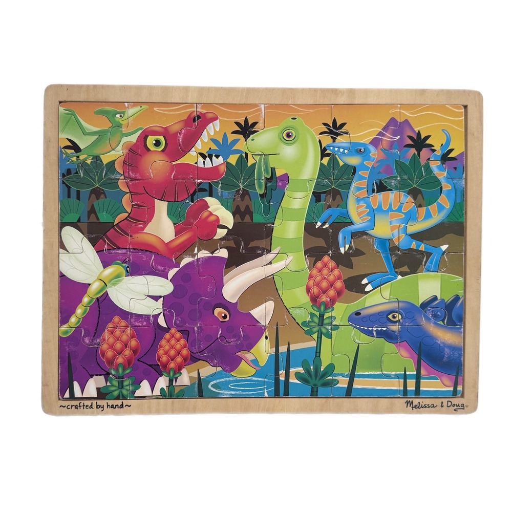 Melissa & Doug Fresh Start Prehistoric Sunset Wooden Jigsaw Puzzle 24 Piece 2936